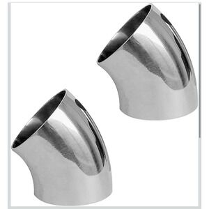 2 Pcs 45 Degree Exhaust Elbow 3 Inch 304 Stainless Steel Bend Tube Pipe